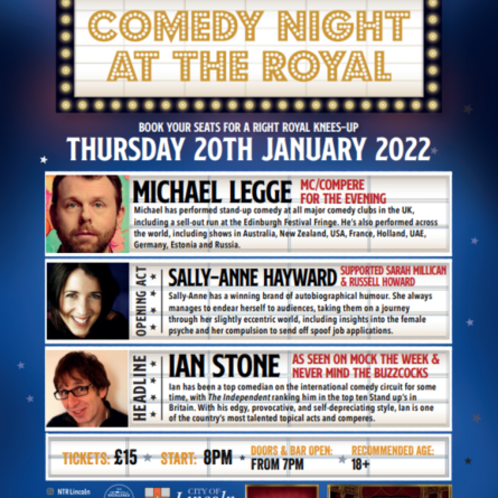 Lincs Box Office Comedy Night at the Royal January 17, 2022 Age recommendation 18+ 